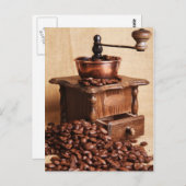 Carte Postale Kaffeebohnen Kaffeemühle (Devant / Derrière)