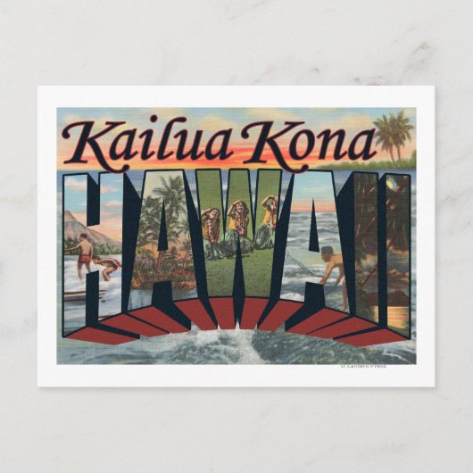 Carte Postale Kailua Kona, Hawaii - Scènes de grandes lettres (Devant)