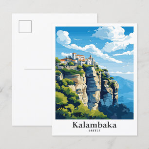 Carte Postale Kalambaka Grèce Illustration du portrait de voyage