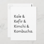 Carte Postale Kale Kefir Kimchi Kombucha (Devant / Derrière)