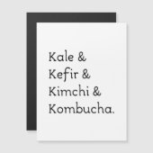 Carte postale Kale Kefir Kimchi Kombucha (Devant / Derrière)