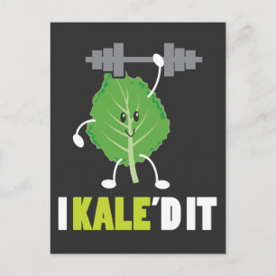 Carte Postale Kaled It - Fitness Vegan Végétarien Kale Gym