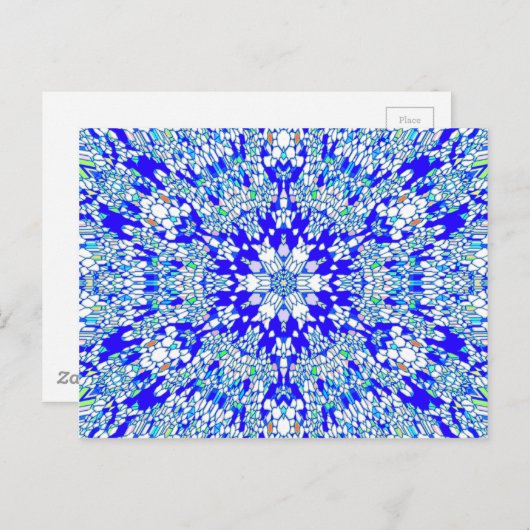Carte Postale Kaleidoscope bleu (Devant / Derrière)