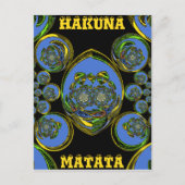 Carte Postale Kaleidoscope bleu et jaune Imprimer (Devant)