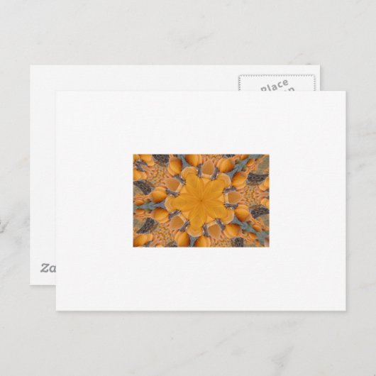 Carte Postale Kaleidoscope Citrouille orange (Devant / Derrière)
