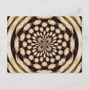 Carte Postale Kaleidoscope de fleurs en mandala décor en ivoire