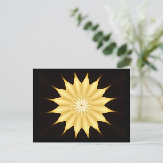 Carte Postale Kaleidoscope Design Bright Yellow Star (Debout devant)