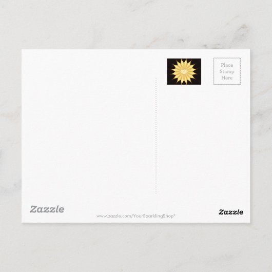 Carte Postale Kaleidoscope Design Bright Yellow Star (Dos)