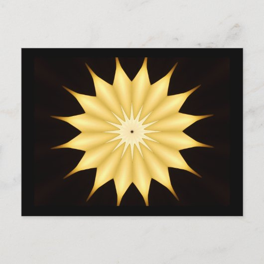 Carte Postale Kaleidoscope Design Bright Yellow Star (Devant)