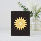 Carte Postale Kaleidoscope Design Bright Yellow Star (Debout devant)
