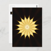Carte Postale Kaleidoscope Design Bright Yellow Star (Devant / Derrière)