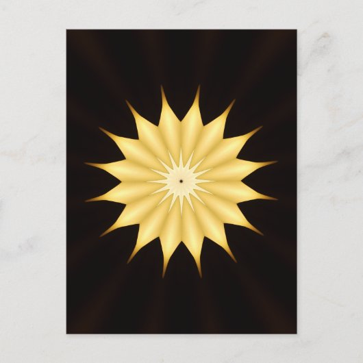 Carte Postale Kaleidoscope Design Bright Yellow Star (Devant)