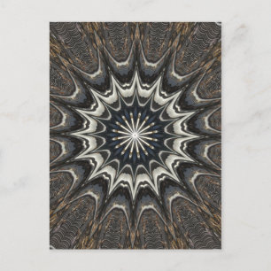 Carte Postale Kaleidoscope Design noir gris bleu blanc