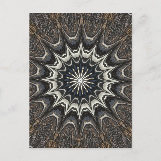 Carte Postale Kaleidoscope Design noir gris bleu blanc (Devant)