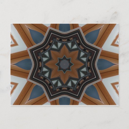Carte Postale Kaléidoscope étoile marron (Devant)