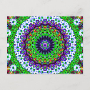 Carte Postale Kaleidoscope floral multicolore Mandala