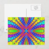 Carte Postale kaléidoscope fractal coloré (Devant / Derrière)