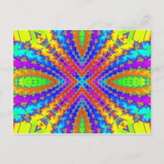 Carte Postale kaléidoscope fractal coloré (Devant)