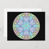 Carte Postale Kaléidoscope géométrique Mandala (Devant / Derrière)