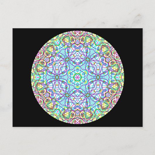 Carte Postale Kaléidoscope géométrique Mandala (Devant)