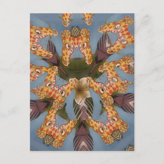 Carte Postale Kaleidoscope Giraffe Mandala : Safari Art Abstrait (Devant)