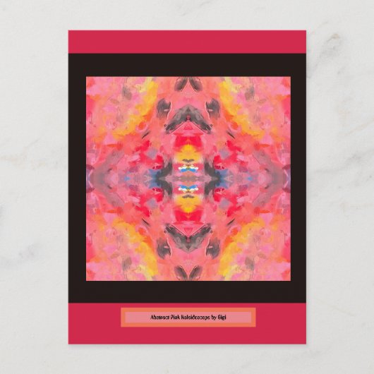 Carte Postale Kaleidoscope rose Abstrait (Devant)