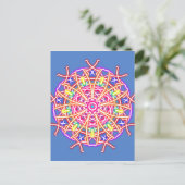Carte Postale Kaleidoscope sur bleu (Debout devant)