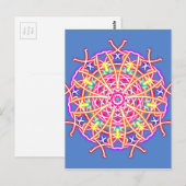 Carte Postale Kaleidoscope sur bleu (Devant / Derrière)