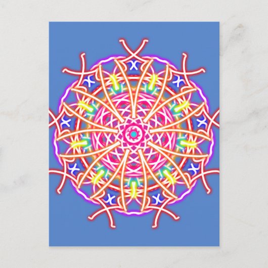 Carte Postale Kaleidoscope sur bleu (Devant)