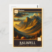 Carte Postale Kalispell, Montana | VINTAGE (Devant / Derrière)