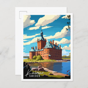 Carte Postale Kalmar Suède illustration de voyage vintage Pos