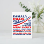 Carte Postale Kamala Harris 2024 Election Democrat Platform (Debout devant)