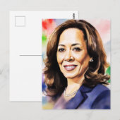 Carte Postale Kamala Harris 2024 mon président est un noir et un (Devant / Derrière)