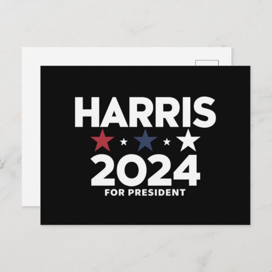 Carte Postale Kamala Harris 2024 Pour La Campagne Électorale (Devant / Derrière)