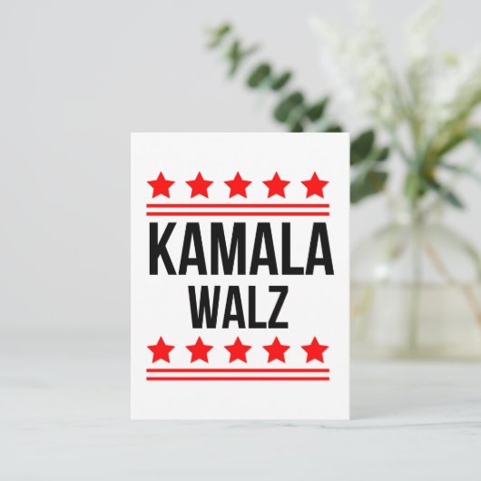 Carte Postale Kamala Harris et Tim Walz (Debout devant)