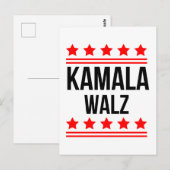 Carte Postale Kamala Harris et Tim Walz (Devant / Derrière)