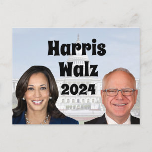 Carte Postale Kamala Harris et Tim Walz 2024