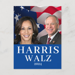 Carte Postale Kamala Harris Et Tim Walz 2024