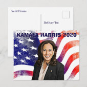 Carte Postale Kamala Harris pour l'élection présidentielle de 20 (Devant / Derrière)