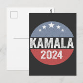 Carte Postale Kamala Harris Président Démocrate Cadeau Électoral (Devant / Derrière)