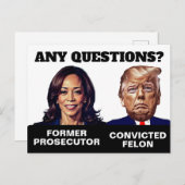 Carte Postale Kamala Harris Procureur Trump Felon (Devant / Derrière)