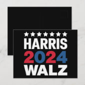 Carte Postale Kamala Harris Walz, Présidente Vice-Présidente (Devant / Derrière)