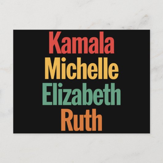 Carte Postale Kamala Michelle Elizabeth Ruth Politique féministe (Devant)