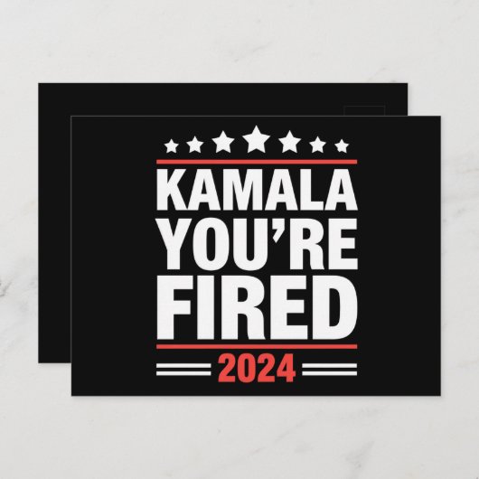 Carte Postale Kamala Vous êtes Fired Kamala Harris 2024 (Devant / Derrière)