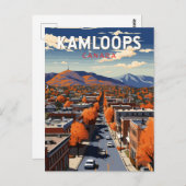 Carte Postale Kamloops Canada Voyage Art Rétro (Devant / Derrière)