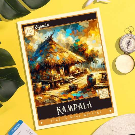 Carte Postale Kampala, Ouganda | Peinture Vintage