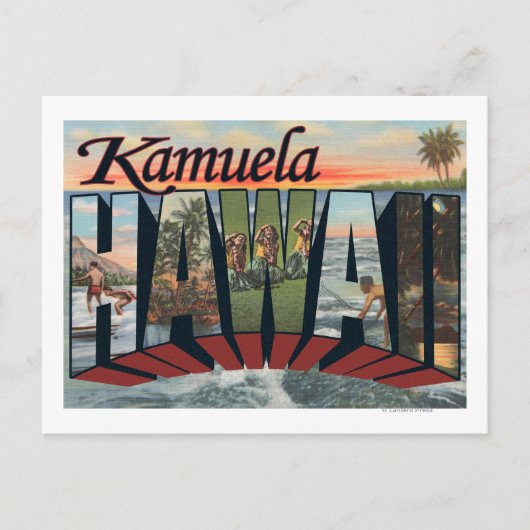 Carte Postale Kamuela, Hawaii - Scènes de grandes lettres (Devant)