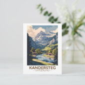Carte Postale Kandersteg Switzerland Painterly Travel Art Retro (Debout devant)