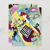 Carte Postale Kandinsky - Black Grid, art abstrait populaire, (Devant / Derrière)