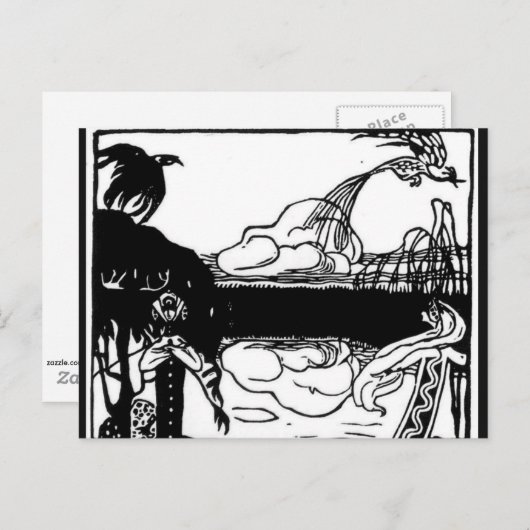 Carte Postale Kandinsky - Deux oiseaux (Devant / Derrière)